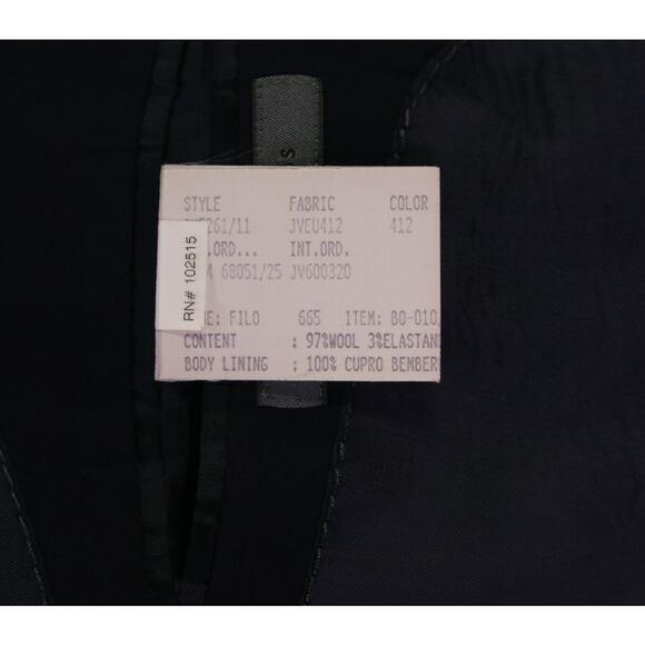 John Varvatos Solid Black Wool Stretch 2-Btn Blazer Jacket 42L - Picture 9 of 9